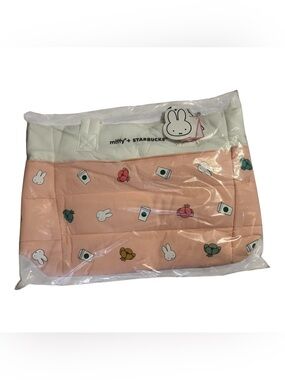 Starbucks x Miffy Pink and White Quilted Tote With Matching Pouch